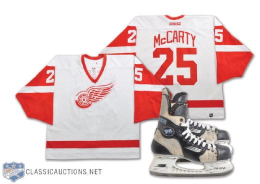 Darren McCartys 2001-02 Detroit Red Wings Game-Worn Jersey and Skates
