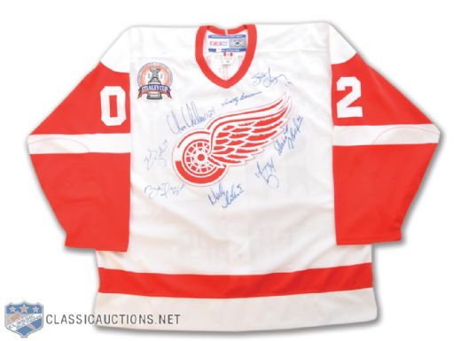 Detroit Red Wings 2002 Stanley Cup Champions Multi-Signed Jersey