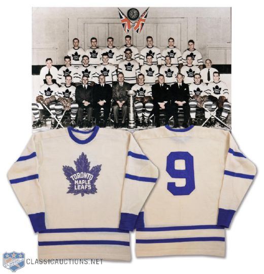 Ted Kennedys Mid-1940s Toronto Maple Leafs Wool Jersey