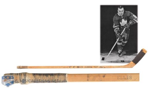 Ron Ellis 1966-67 Stanley Cup Champions Toronto Maple Leafs Game-Used Team-Signed Stick