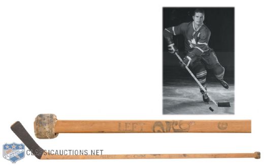 Allan Stanleys 1959-60 Toronto Maple Leafs Game-Used Team-Signed Stick