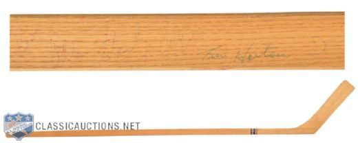 Toronto Maple Leafs 1964-65 Team-Signed Stick, featuring Sawchuk and Horton