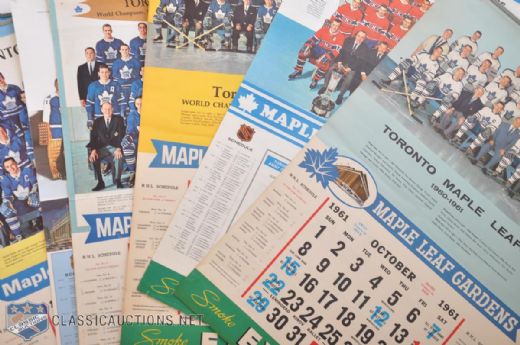 Toronto Maple Leafs 1961-75 Maple Leaf Gardens Calendar Collection of 10