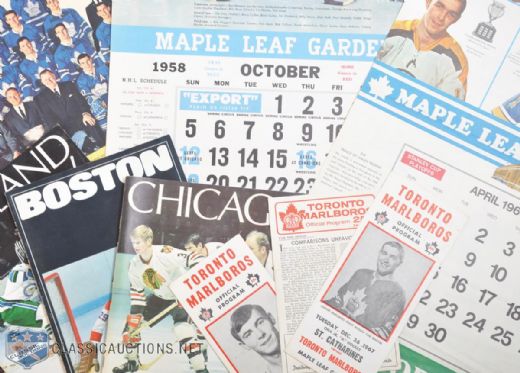 Toronto Maple Leafs Vintage Hockey Program and Calendar Collection