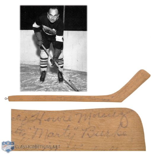 Chicago Black Hawks 1934-35 Team-Signed Mini Stick, Including Howie Morenz