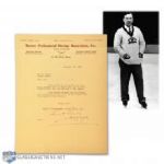 Art Ross Autographed 1931 Boston Bruins Letterhead to Ronald "Peaches" Lyon