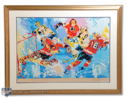 1974 Boston Bruins - Philadelphia Flyers Signed Limited-Edition LeRoy Neiman Framed Serigraph (36 1/2" x 47 1/2")