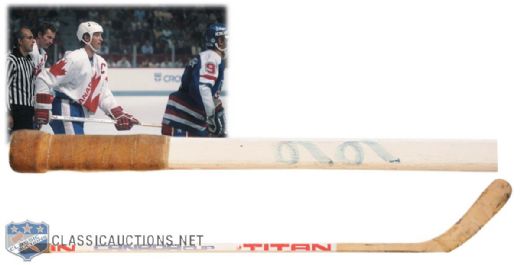 Wayne Gretzkys 1984 Canada Cup Game-Used Titan Stick - Photo-Matched!