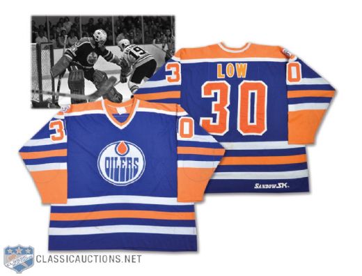 Ron Lows 1980-81 Edmonton Oilers Game-Worn Jersey - Photo-Matched!