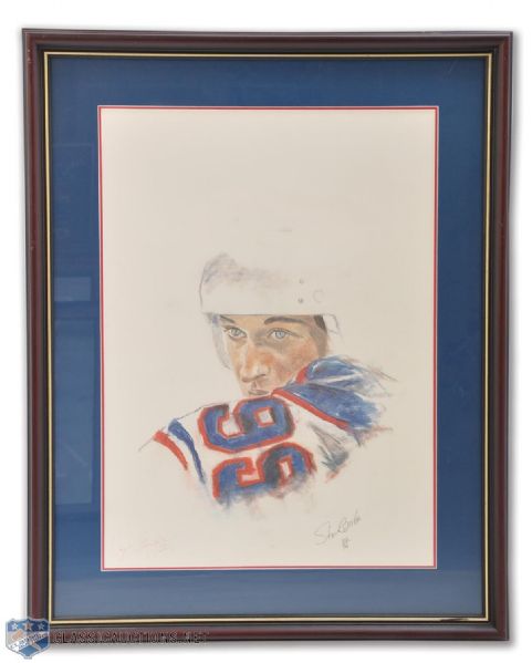 Wayne Gretzky Signed "The Face" Steve Csorba Limited-Edition Framed Lithograph