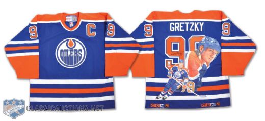 Wayne Gretzky Signed WGA Edmonton Oilers Jersey with Amazing Hand Painted Artwork