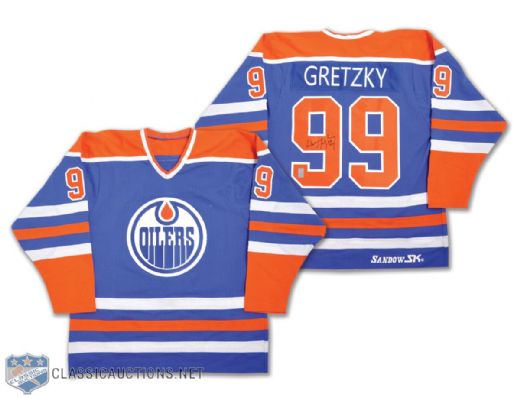 Wayne Gretzky Signed 1980-81 Edmonton Oilers Replica Sandow Mesh Jersey - WGA COA