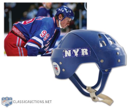 Wayne Gretzkys 1996-97 New York Rangers Signed Game-Worn Helmet Photo-Matched!