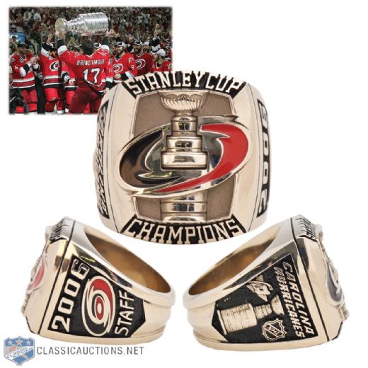 Carolina Hurricanes 2005-06 Stanley Cup Championship 10K Gold Ring