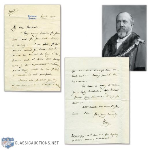 1900 Lord Stanley, Earl of Derby Signed Handwritten Letter