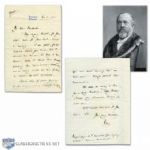 1900 Lord Stanley, Earl of Derby Signed Handwritten Letter