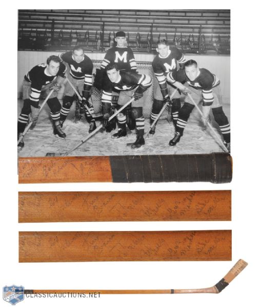 Hooley Smiths Montreal Maroons 1934-35 Stanley Cup Champions Game-Used Team-Signed Stick