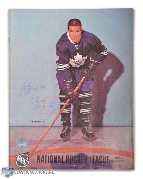 HOFer Tim Horton Autographed 1969-70 Hockey Program