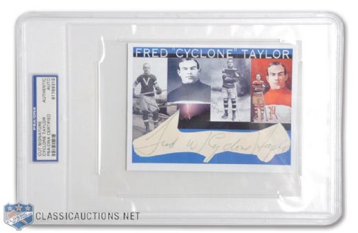 HOFer Fred "Cyclone" Taylor Autographed Custom-Made Card PSA/DNA