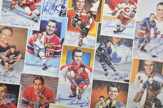 1992-96 Legends of Hockey Signed Postcard Collection of 34