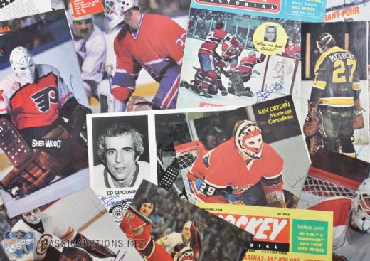 Huge Collection of 330 Signed Goalie Pictures, Including Lindbergh, Dryden, Roy and More