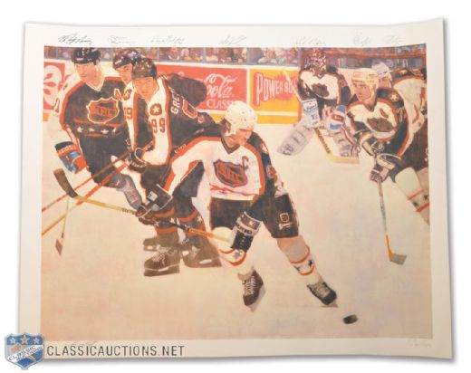 1990s Mario Lemieux NHL All-Star Game Limited Edition Signed Lithograph