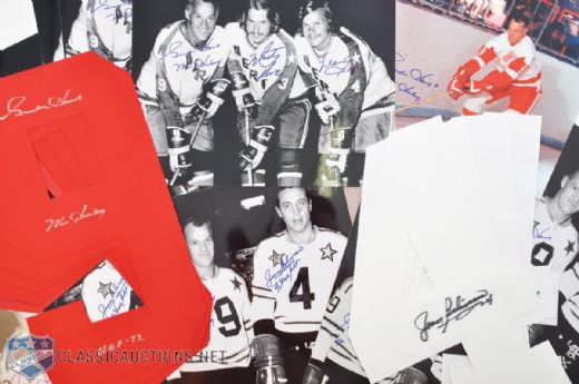 Gordie Howe and Jean Beliveau Signed and Multi-Signed Photo and Number Collection of 25