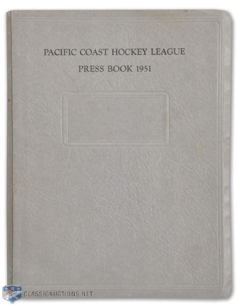 1951 PCHL Press Book Signed by HOFer Al Leader