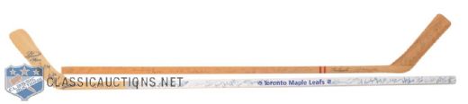 Toronto Maple Leafs Greats Team-Signed Stick & 1960s Souvenir Stick