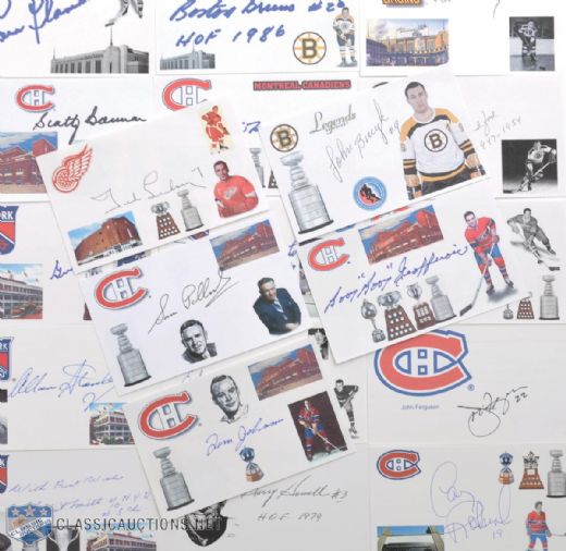 Autographed Index Card Collection of 69 with Numerous HOFers