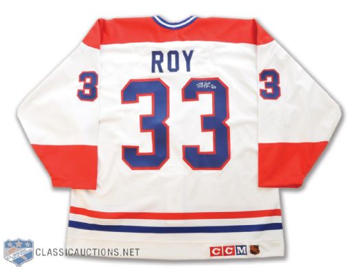 Patrick Roy 1993 Montreal Canadiens Stanley Cup Autographed Vintage Pro Jersey