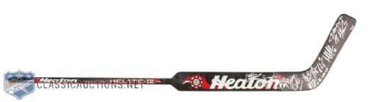 New Jersey Devils 2000 Team-Signed Stick and 2008 Team-Signed Goalie Mask