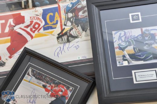 Steve Yzerman, Patrick Roy, Alexander Ovechkin and Roberto Luongo Signed Framed Montages