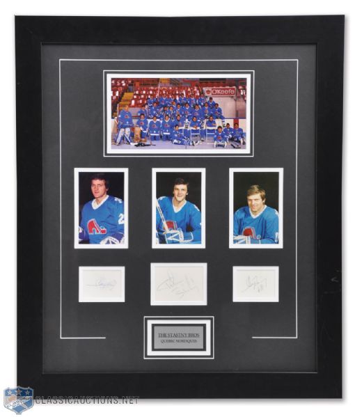 The Stastny Brothers, Quebec Nordiques Autographed Framed Montage (24" x 28")