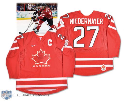 Scott Niedermayers 2010 Winter Olympics Team Canada Game-Worn Captains Jersey