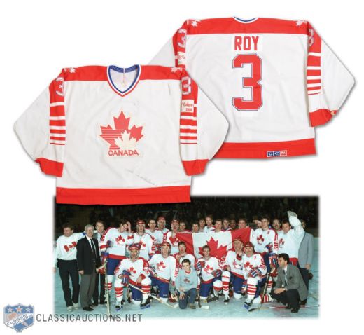 Jean-Yves Roys 1988 Izvestia Cup Team Canada Game-Worn Jersey - Photo-Matched!