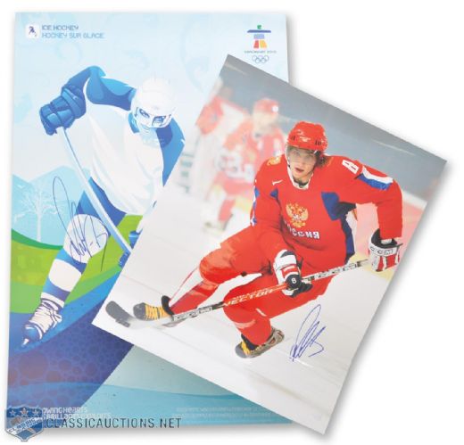 Alex Ovechkin 2010 Winter Olympics Autographed Poster (18x27) and Photo (16x20)