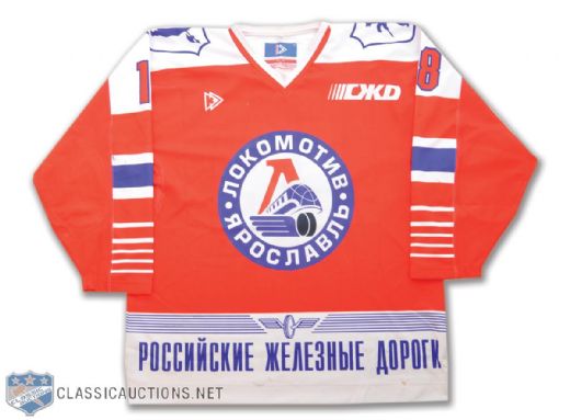 Konstantin Glazachevs 2003-04 RSL Yaroslavl Lokomotiv Game-Worn Jersey