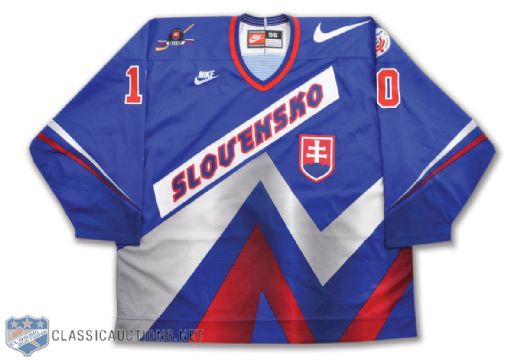 Oto Hascaks Team Slovakia 1996 World Cup of Hockey Pre-Tournament Game-Worn Jersey