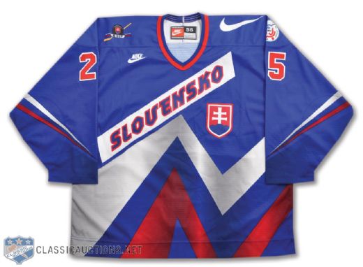 Stanislav Medriks Team Slovakia 1996 World Cup of Hockey Pre-Tournament Game-Worn Jersey