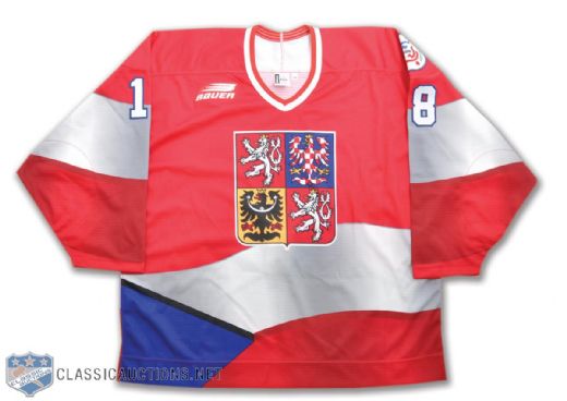 Robert Krons Czech Republic 1996 World Cup of Hockey Game-Issued Jersey