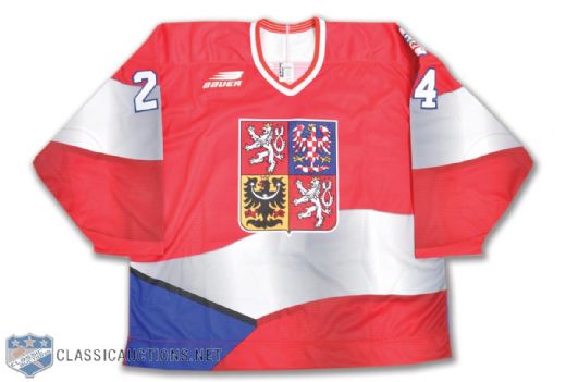 Otakar Vejvodas Team Czech Republic 1996 World Cup of Hockey Game-Issued Jersey