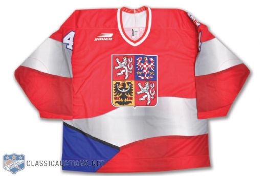 Jiri Vykoukals Team Czech Republic 1996 World Cup of Hockey  Game-Issued Jersey