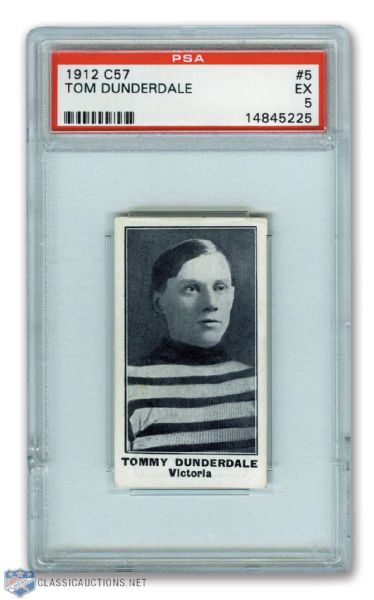 1912-13 Imperial Tobacco C57 #5 - HOFer Tom Dunderdale - Graded PSA 5