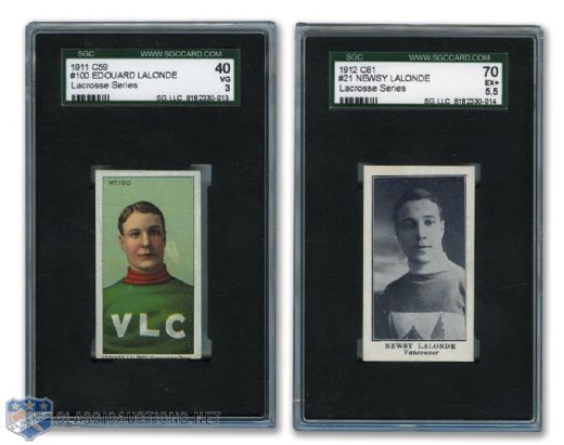 1911 C59 and 1912 C61 Imperial Tobacco Newsy Lalonde SGC-Graded Cards