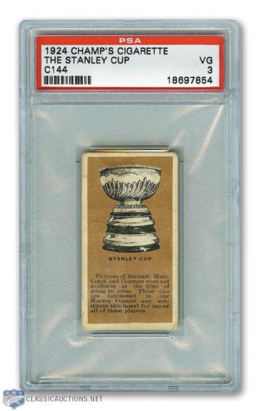 1924-25 Champs Cigarettes C144 The Stanley Cup - Graded PSA 3