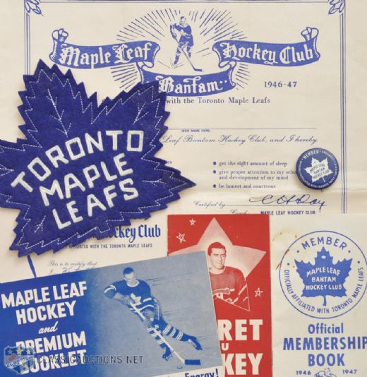 Toronto Maple Leafs Quaker Oats Bantam Hockey Club Memorabilia Collection