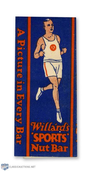 1920s Willards Chocolates Sports Card Wrapper