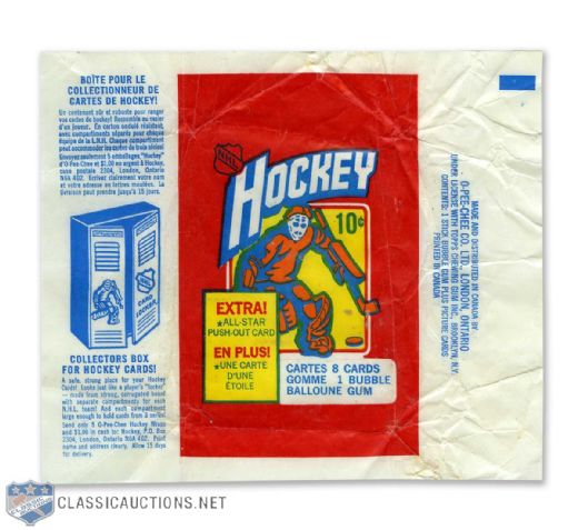 1972-73 O-Pee-Chee Hockey Card Wrappers For Series 1, 2 & 3