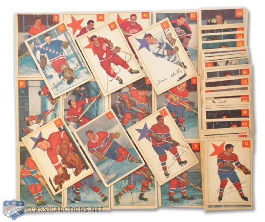 1954-55 Parkhurst Complete 100-Card Set and 1952-53 and 53-54 Albums